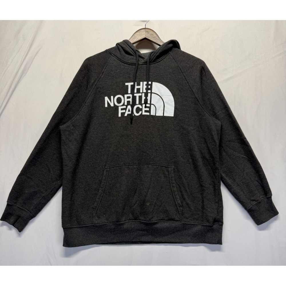 The North Face Hoodie Womens XL Gary Logo Cotton Fleece Lined Ribbed Trim Winter